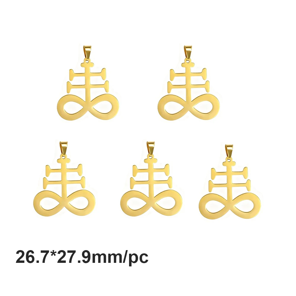 Leviathan Cross Sigil Pendant Set - Gothic Stainless Steel Amulet Jewelry Collection