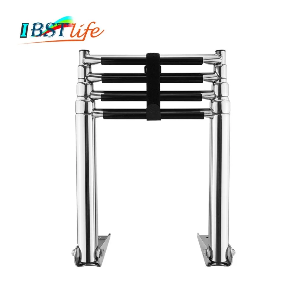 

4 Steps Boat Stainless Steel 304 Telescoping Folding Ladder Deck Outboard Swim Platform Boat Marine Yacht Accessories