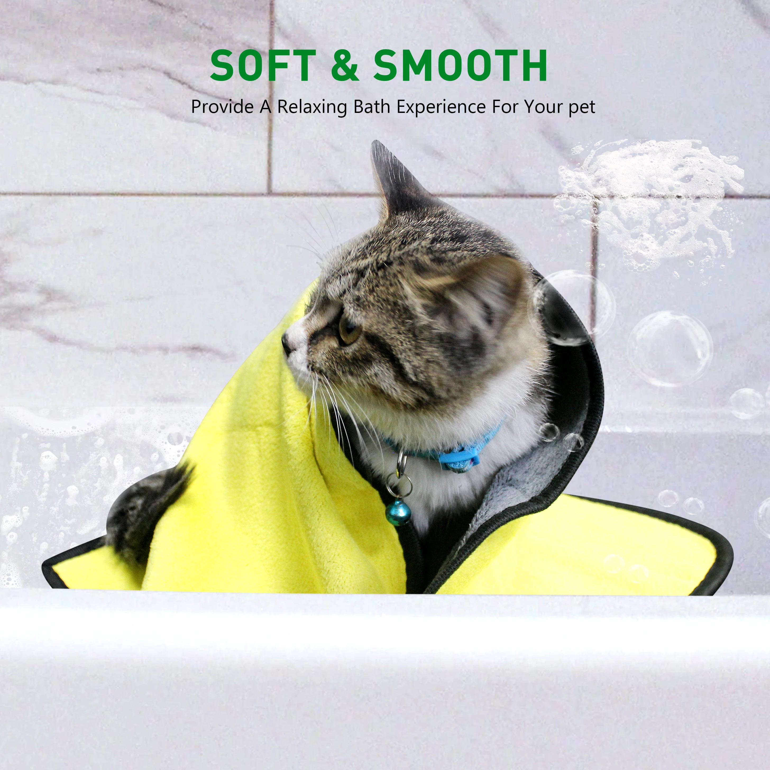Ultra-Absorbent Quick-Dry Pet Towel - Soft Lint-Free Fiber