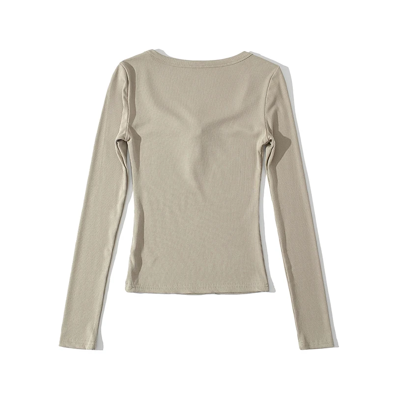 tシャツ BUTTON SQUARE NECK LONG SLEEVE T-SHIRT レディース 611d9ddE8QL._AC_SL1278_.jpg