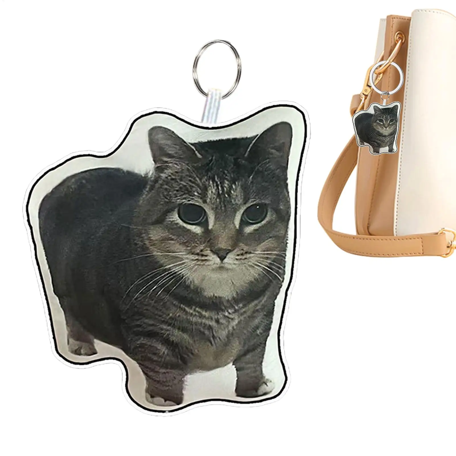 Cute Kitten Keychain with Sound Cat Keychain Adorable Backpack Keyring Pendant Cat Keychain Pendant doll keychain Ornaments