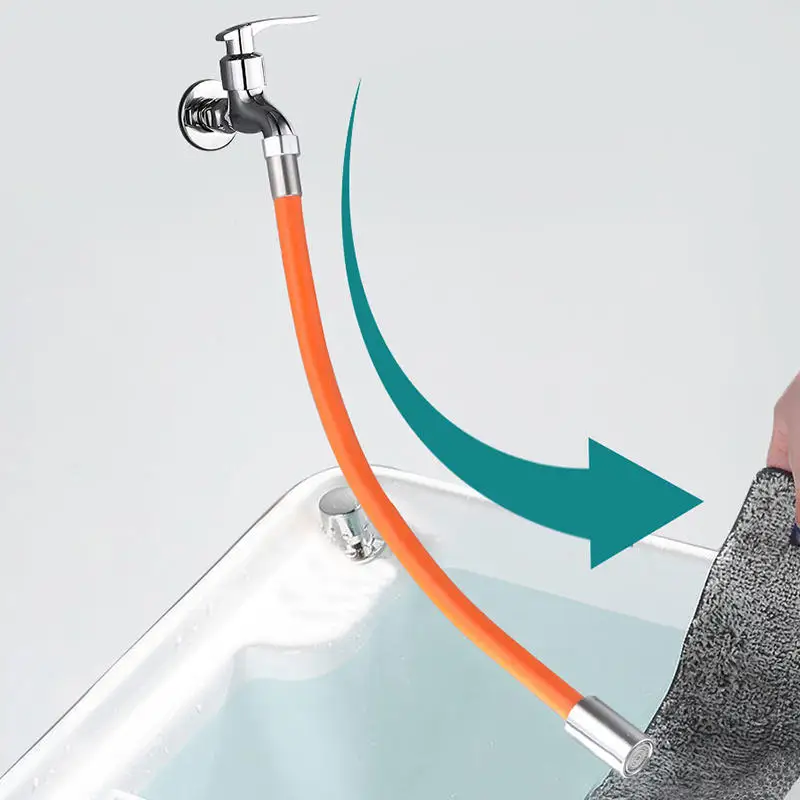 Faucet Extension Extender Bathroom Adjust Free Bending Splashproof Universal 360 Degree Extension Tube Adapter For Kitchen Sink 2