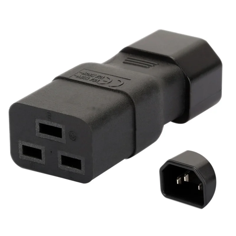 1PCS Black Copper 16A to 10A IEC 320 C19 to C14 AC Power Adapter Plug PDU UPS Server Male C20 to Female C13 Power Plug Converter
