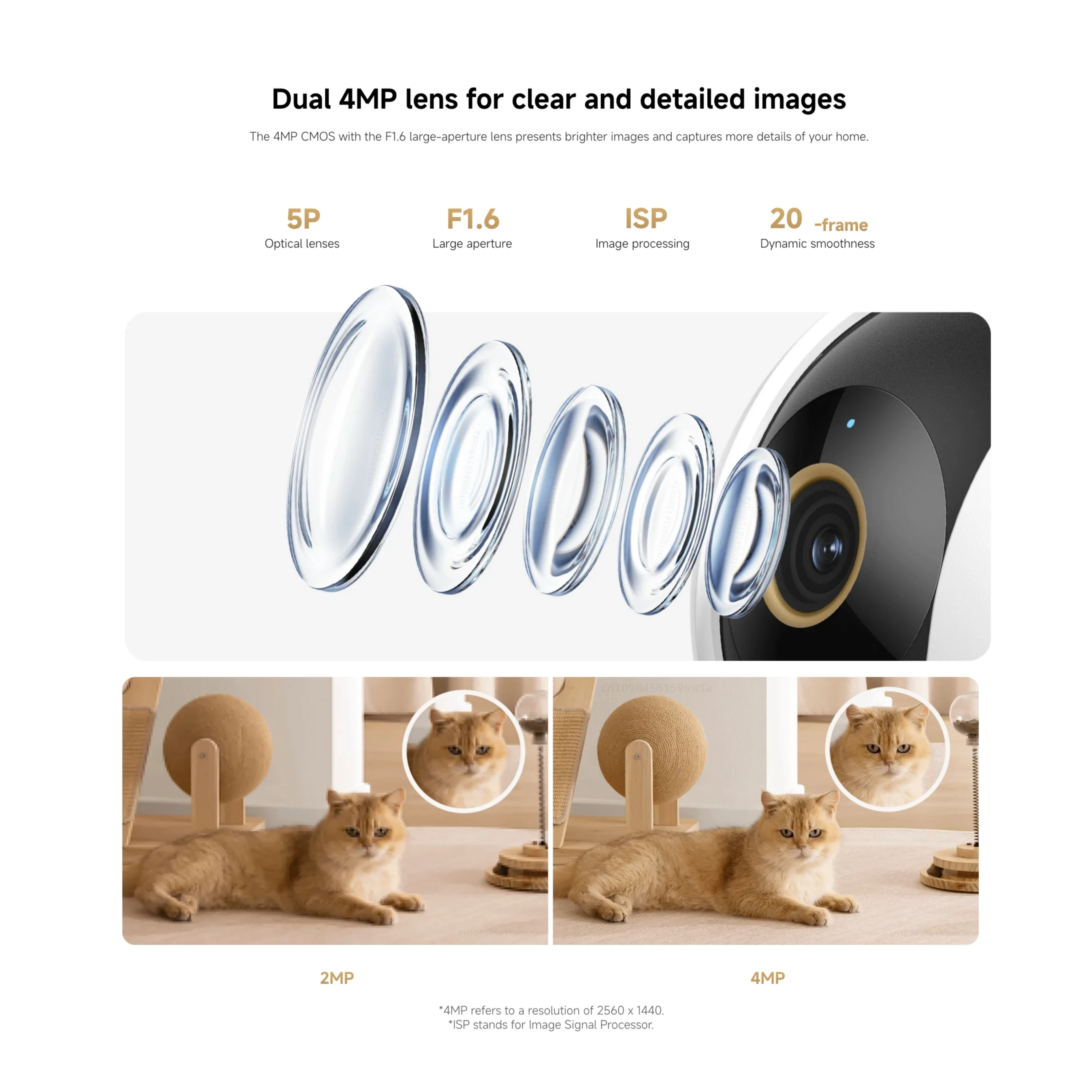 Nuova telecamera di sicurezza Xiaomi Smart Camera C500 versione doppia lente 4MP 360 ° APP WiFi 6 Mi Home per visione notturna a colori con rilevamento AI - immagine 3