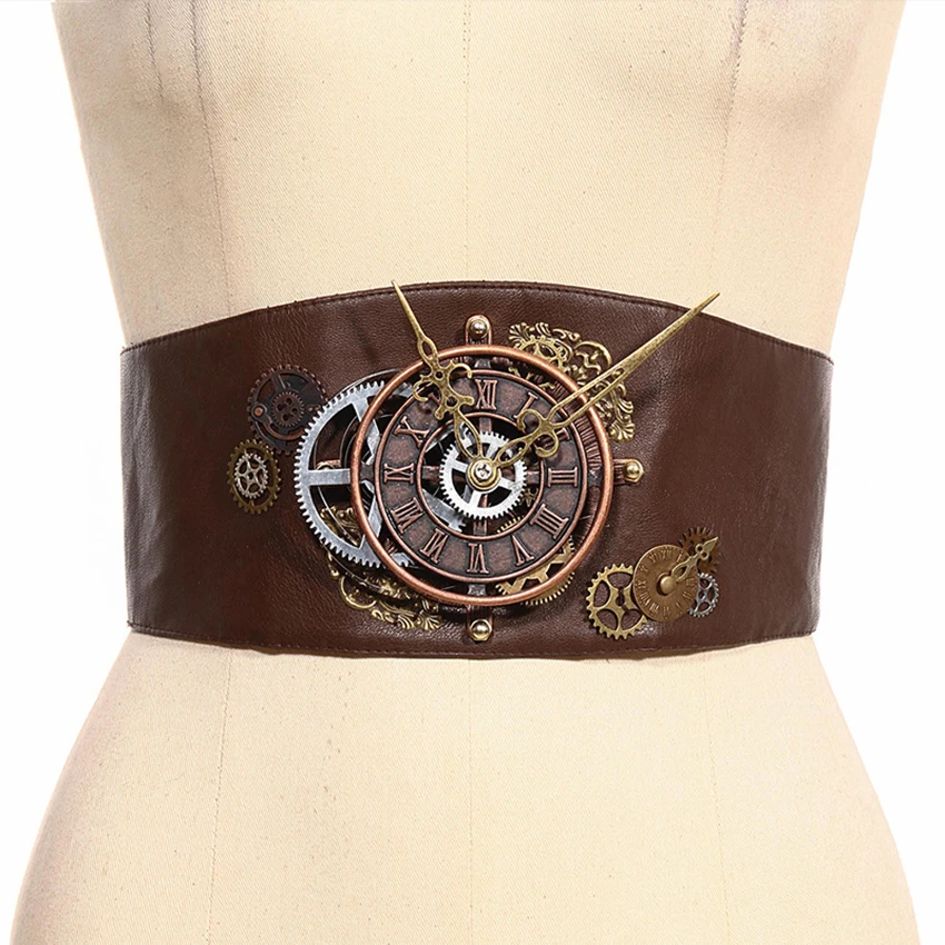 Steampunk Belt Corsets Women Leather Vintage Viking Pirate Gothic Medieval Waistband Waist Girdle Halloween Costumes Cosplay