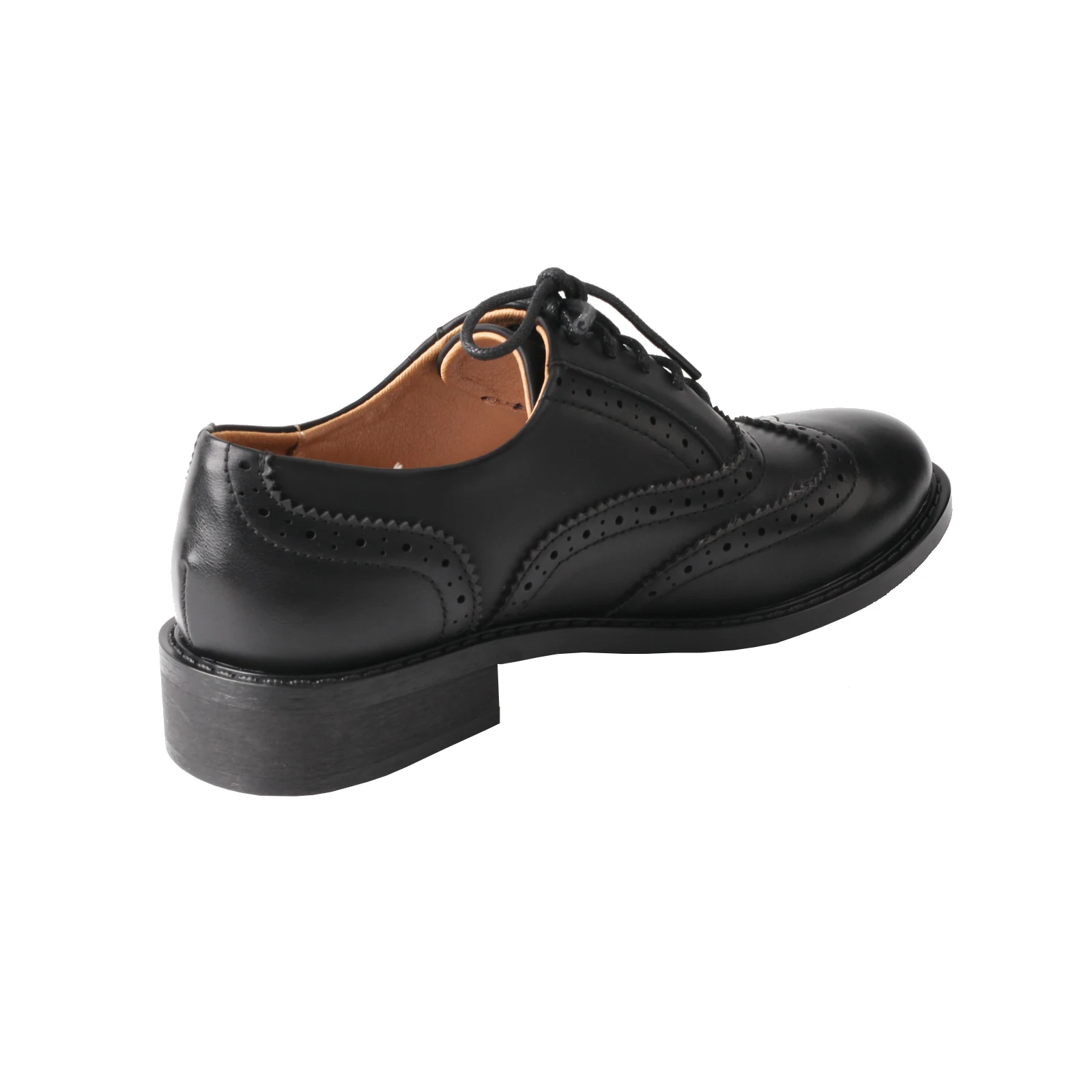 Spring Summer Women's Retro British Lace up Flat Heel Brogue Leather Shoes Brand Comfortable Casual Footwear 2