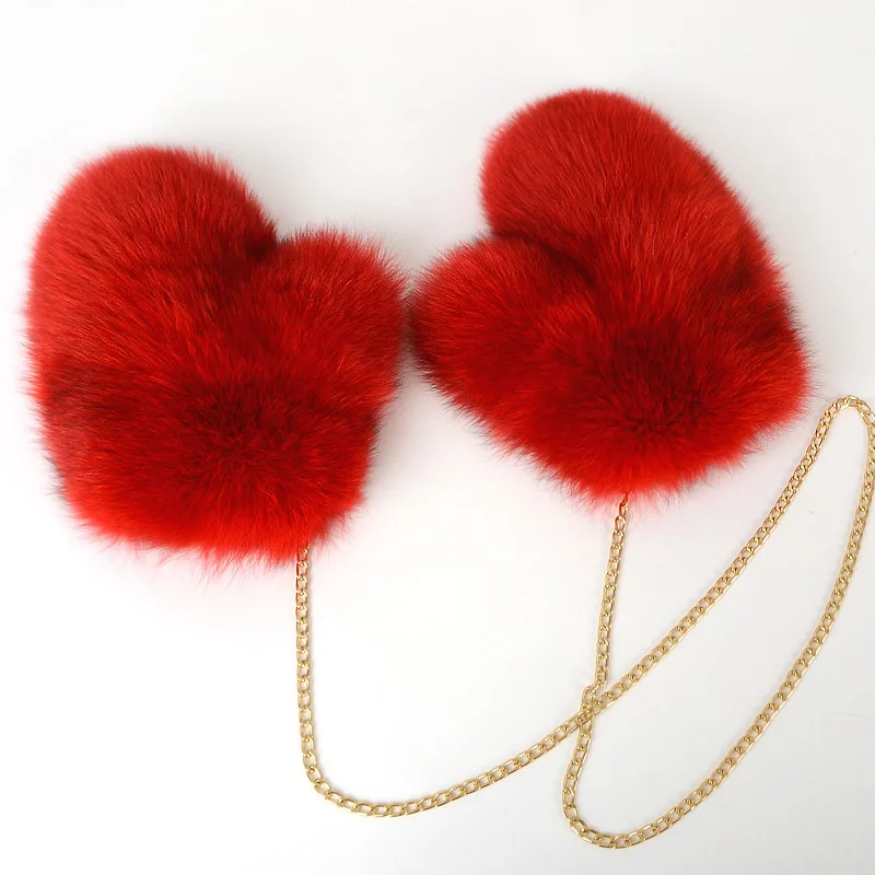 New Brand Girl Fashion Luxury Real Fox Fur Glove Winter Women Natural Real Fox Fur Gloves Warm 100% Genuine Mittens
