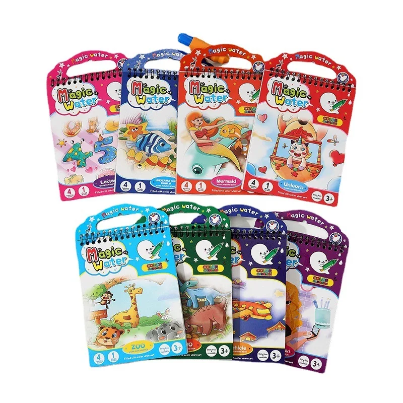 Magic Water Drawing Toys Reusable Coloring Book Magic Water Drawing Book Montessori Early Education Toys for Kids Christmas Gift
