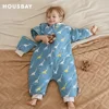 Sleeping Bag For Children 1-4 Years Neck Protection Warm Windproof 3 Zippers Design Removable Sleeves Baby Sleeping Bag 2.5Tog 1