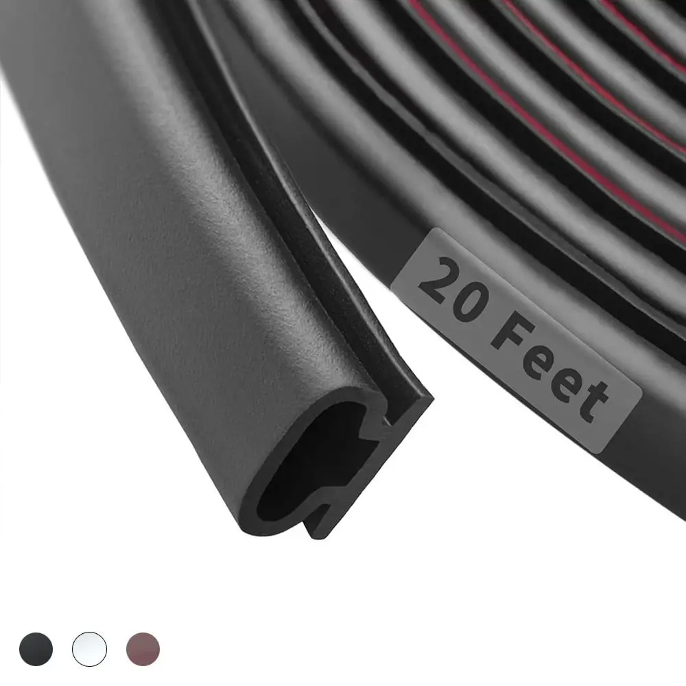 6m Soundproofing Weather Stripping Rubber D-Shape Door Seal Strip Self-adhesive Door Frame Insulation