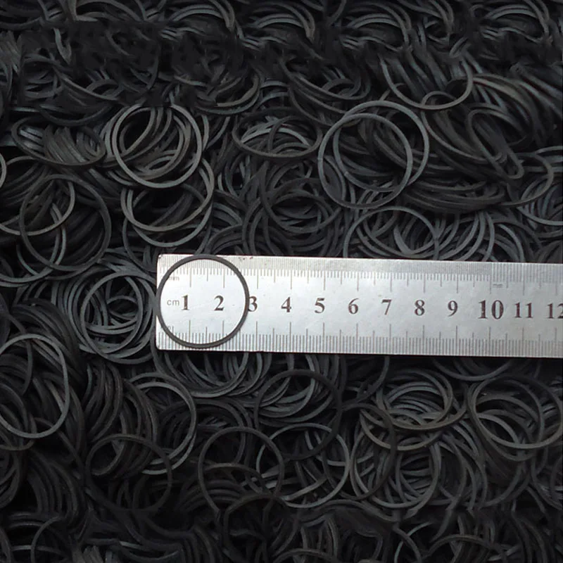 Mini Rubber Bands Black Elastic Hair Band Soft Hair Elastics Ties Bands For Office Supplies School Home Thk 1.5mm Dia 19 25 40mm