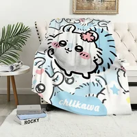 Cute Momonga C-Chiikawa Cartoon Blanket Plush Nap Sofa rug for Living Room Warm Office Bedroom Birthday Home Travel Kid Gifts 1