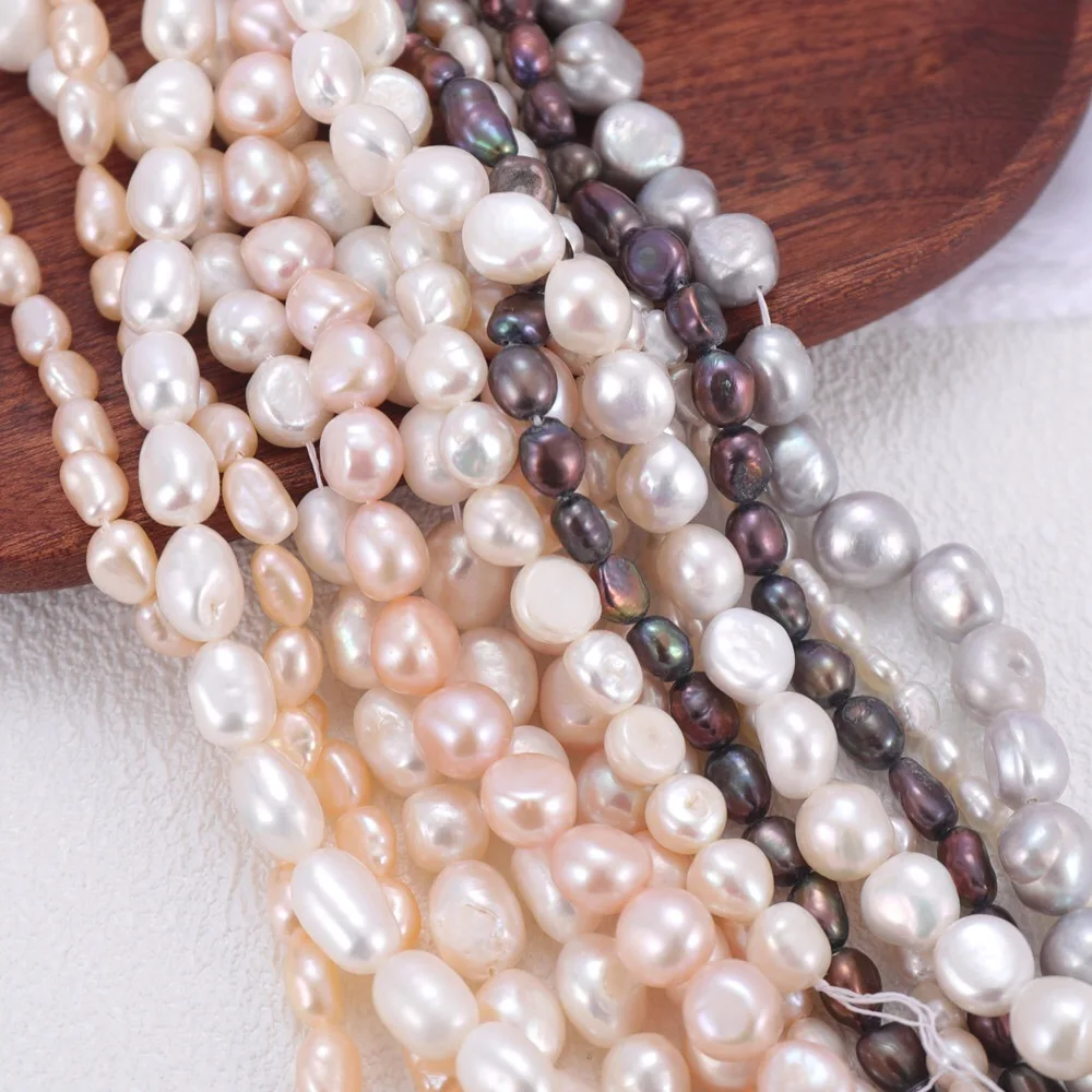 

Natural Freshwater Pearl Semi-finished Straight Hole Two-sided Light Baroque Shaped Pearl DIY Jewelry Necklace Accessories