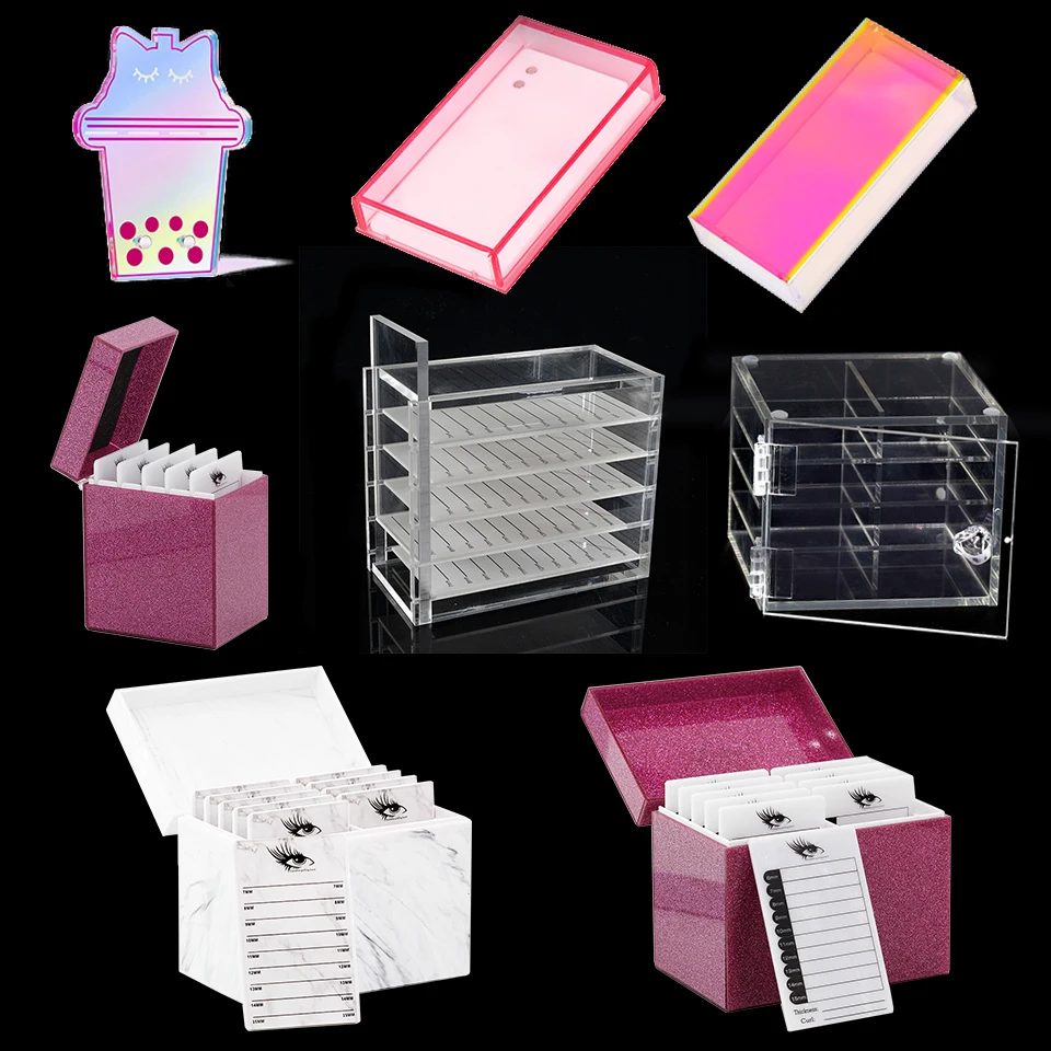 

False Eyelashes Storage Box 5/10 Layers Acrylic Pallet Individual Lash Display Holder Makeup Organizer Grafting Eyelash Tools