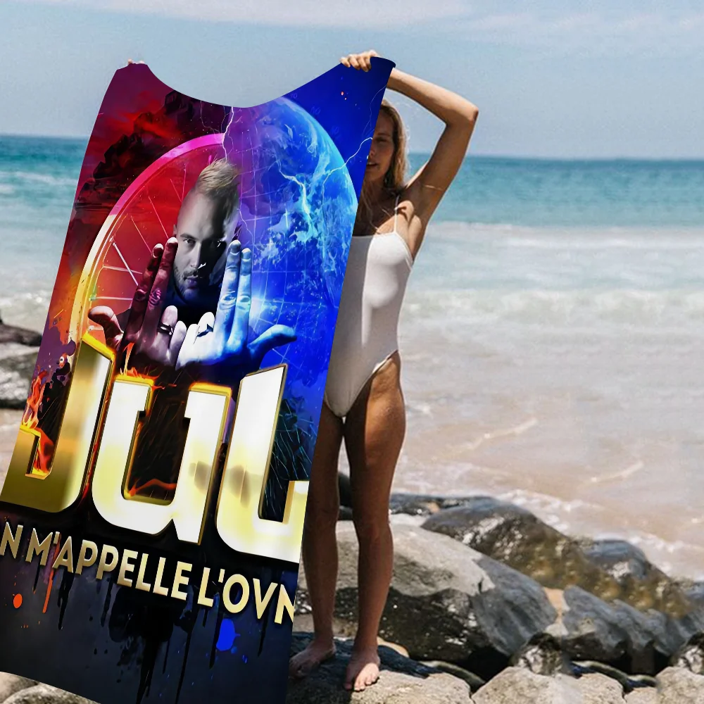 Rapper JuL Music Album Cover L-LOL Printed Beach Towel Mountain Climbing Yoga Beach Swimming Running Absorbent Soft Towel