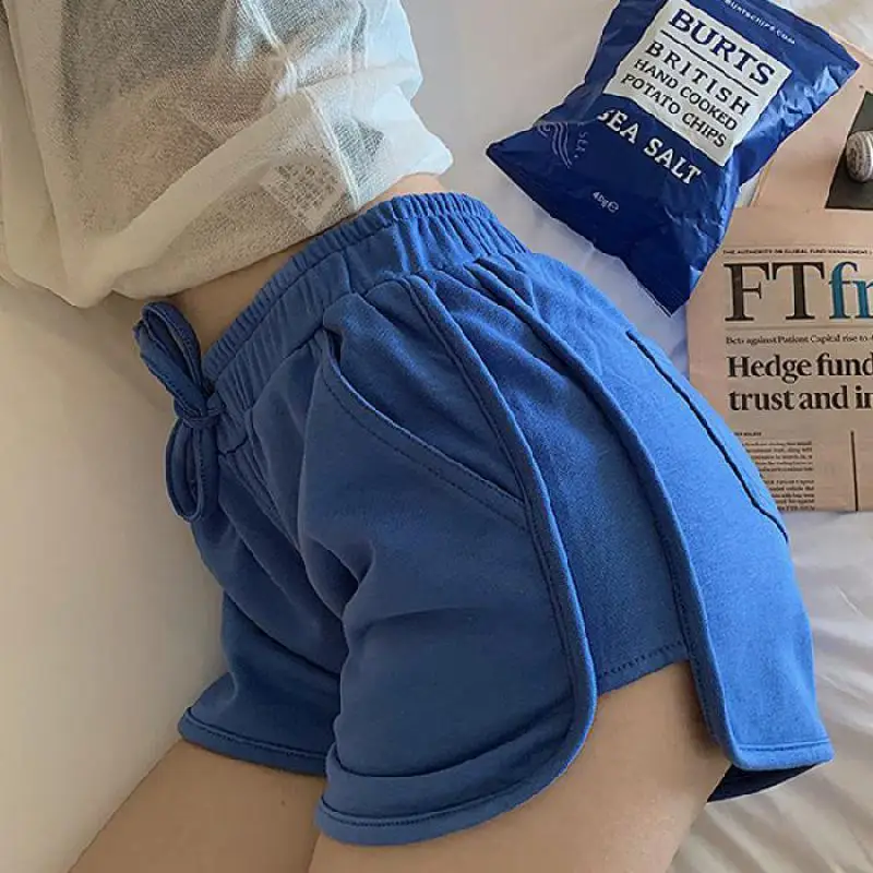 

High-waisted Slimming Sports Shorts for Female Students, Monochrome Casual Shorts, New Korean Version, Spring and Summer, 2024