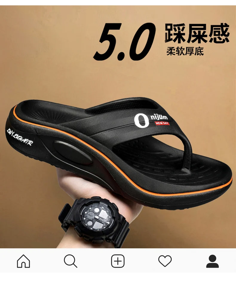شباشب رجالية صيفية غير قابلة للانزلاق من مادة EVA صنادل منزلية خفيفة الوزن شرائح ناعمة عالية الجودة موضة حمام الشاطئ في الهواء الطلق