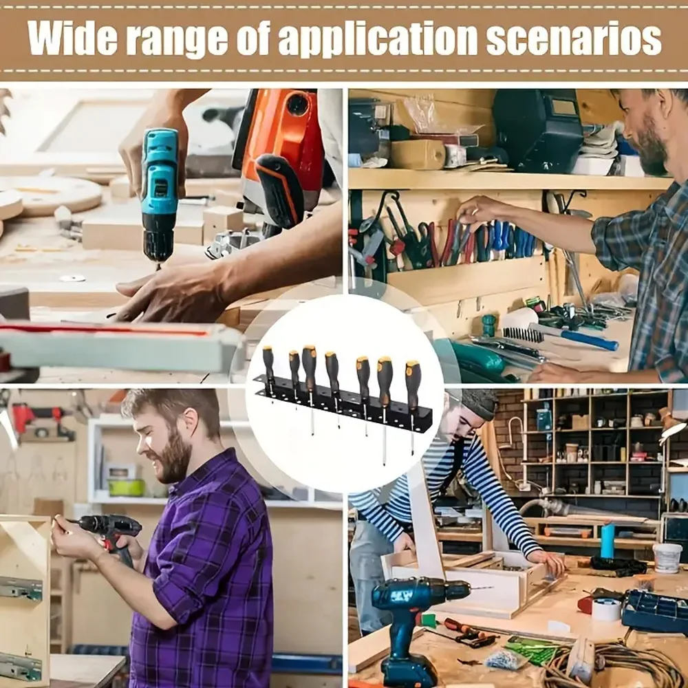 Screwdriver Pliers Holder Wall Mount Storage Rack Screw Metal Storage Organizer Screwdriver Rack Tool For Hand Tools