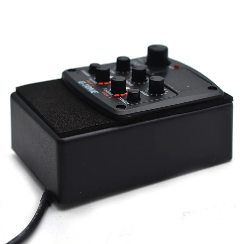 Cherub G-Tone Series Acoustic Guitar Preamp GT-6 Piezo Pickup 3-Band EQ Equalizer With REVERB/CHORUS/Delay/Wide And LED Tuner Bl