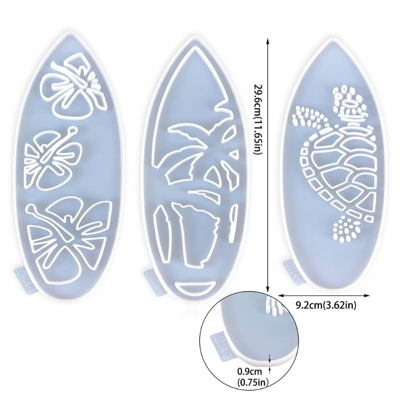 Surfboard Shaped Wall Decorations Mould Flexible Silicone Mold Jewelry Supplies