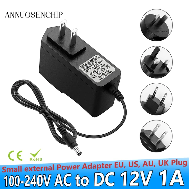 12V 1A Power Supply 100-240V AC to DC 12volt 1000mA 12W Adapter Power Cord  DC 5.5 * 2.5 mm Tip for LED light strips CCTV Routers - AliExpress