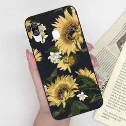 Cute Cat Flower Cartoon Pattern Shockproof Soft Phone Case with Colorful Matte Back Cover - Samsung A40 (MB239)