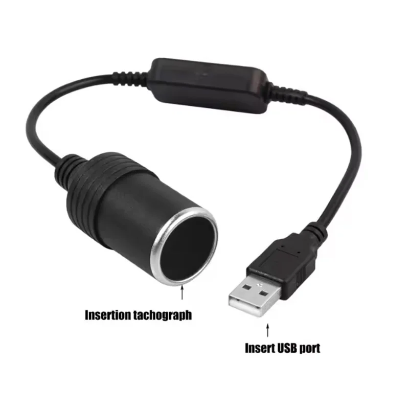 Auto Interior Accessories Plug Connector Adapter USB 5V To 12V Converter Adapter Wired Controller Charger Cable Socket