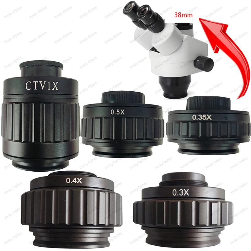 CTV 0.3X 0.35X 0.4X 0.5X 1X Adapter Lens Focus Adjustable 38mm To C ...