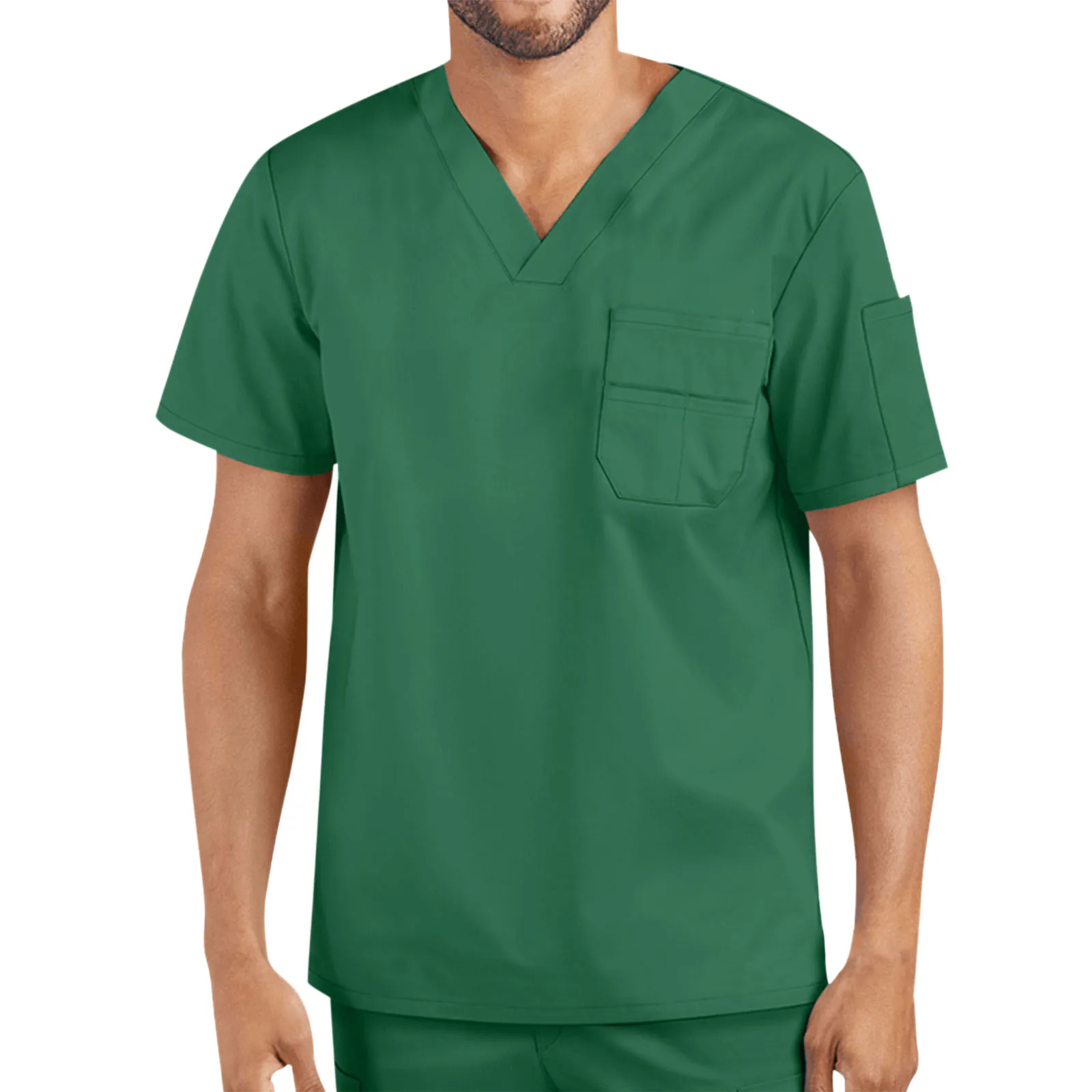 Nurse Uniform Men Scrubs Blouse Short Sleeve Pockets Workers T Shirts Medical Nursing Uniform Accessories