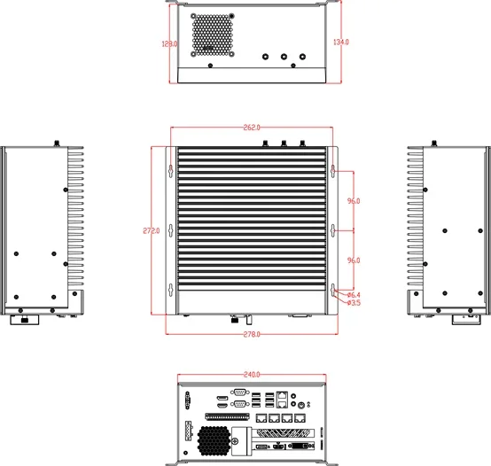 Промышленный компьютер Core 12th/13th Machine Vision Six Gigabit Ethernet Host ПК промышленного управления 6
