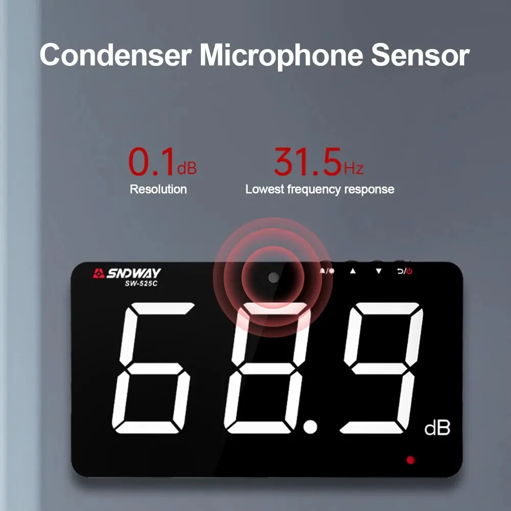Sound level meter digital noise meter SNDWAY wall mount hanging sound level meter 30dB To130dB noise decibel monitor decibelim measuring instrument connect with PC