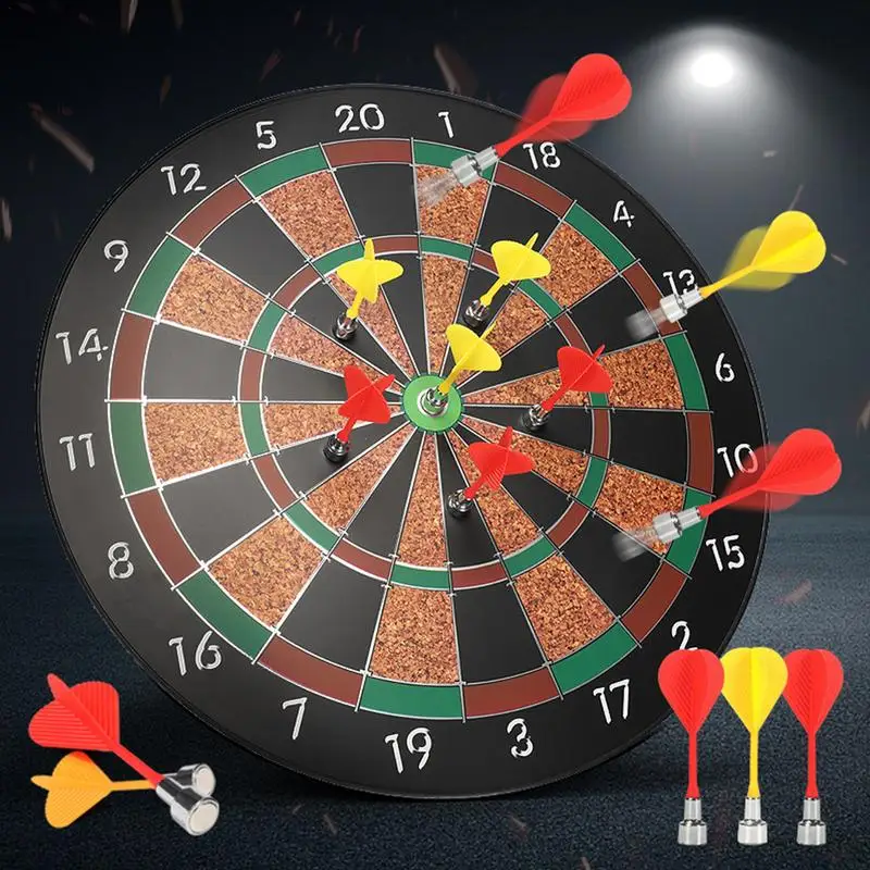 

12 Inches Magnetic Dart Board Set Dartboard Darts Board Indoor Shooting Game Double Sided Target Darts Flights Set For Kids