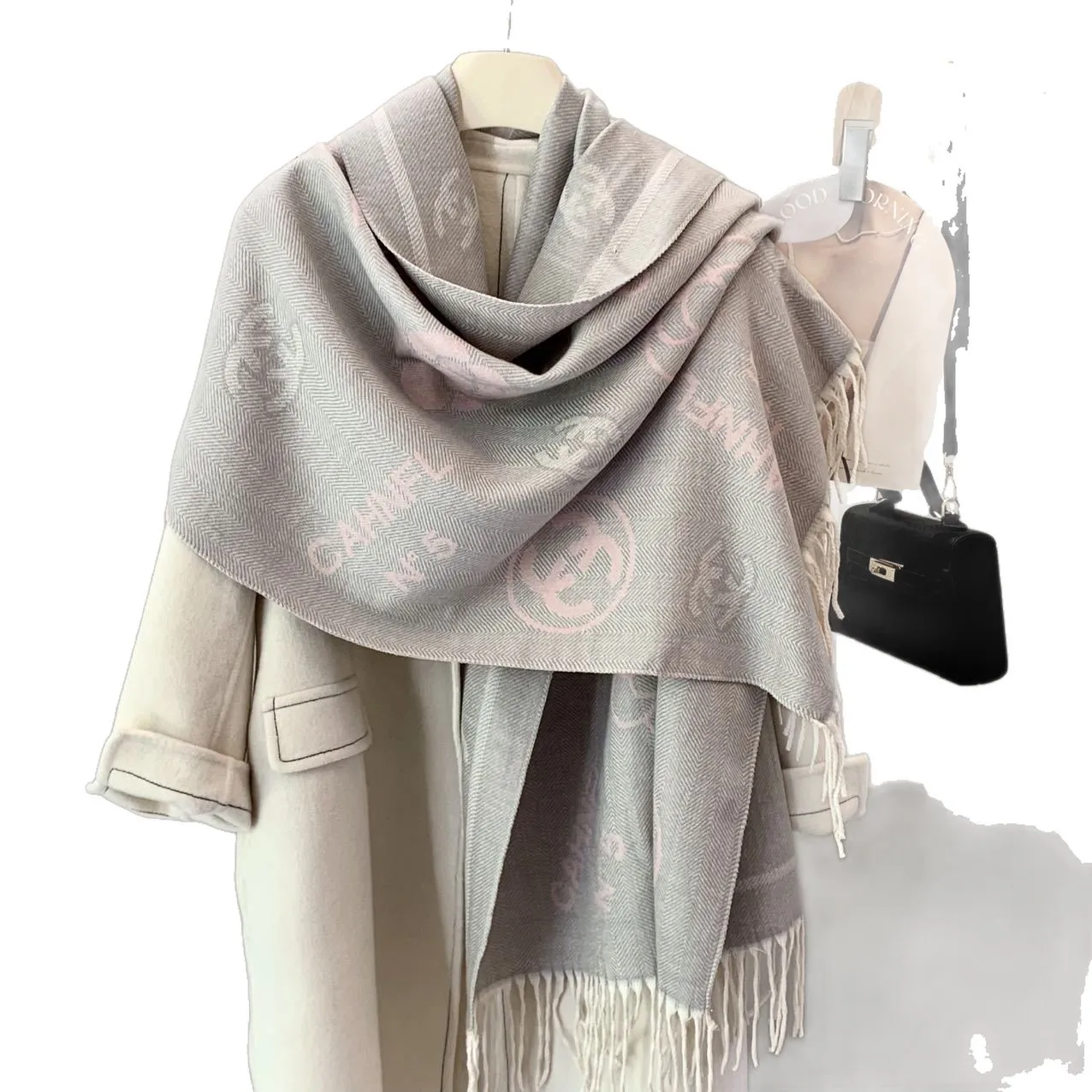 Women's Scarf Versatile All-Season Air-Conditioned Room High-End Feelings Shawl Office Nap Warm Cover Blanket Neck Warmer - Image 5