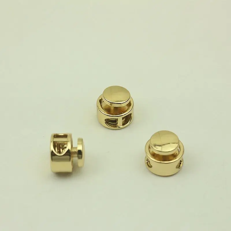 30Pcs Metal Strap Spring Stopper Double Hole Adjust Cord Lock Rope Fixed End Snap Button Decor Buckles DIY Sewing Accessories