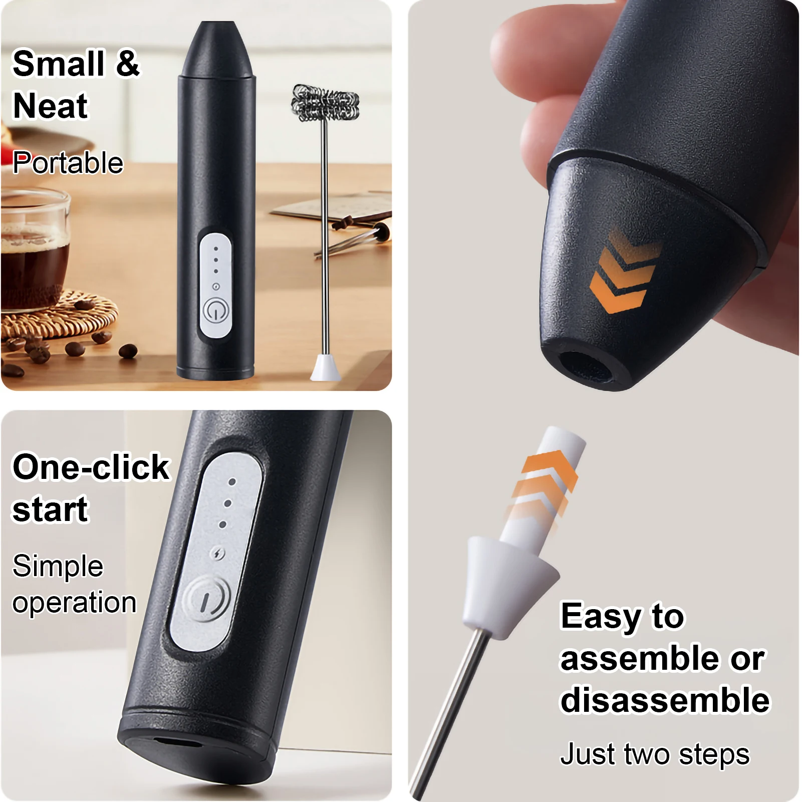 Mini Milk Frother 3 Speeds Foam Maker USB Rechargeable Mixer Electric Blender Egg Beater Hot Cooking Tools butterfly whisk