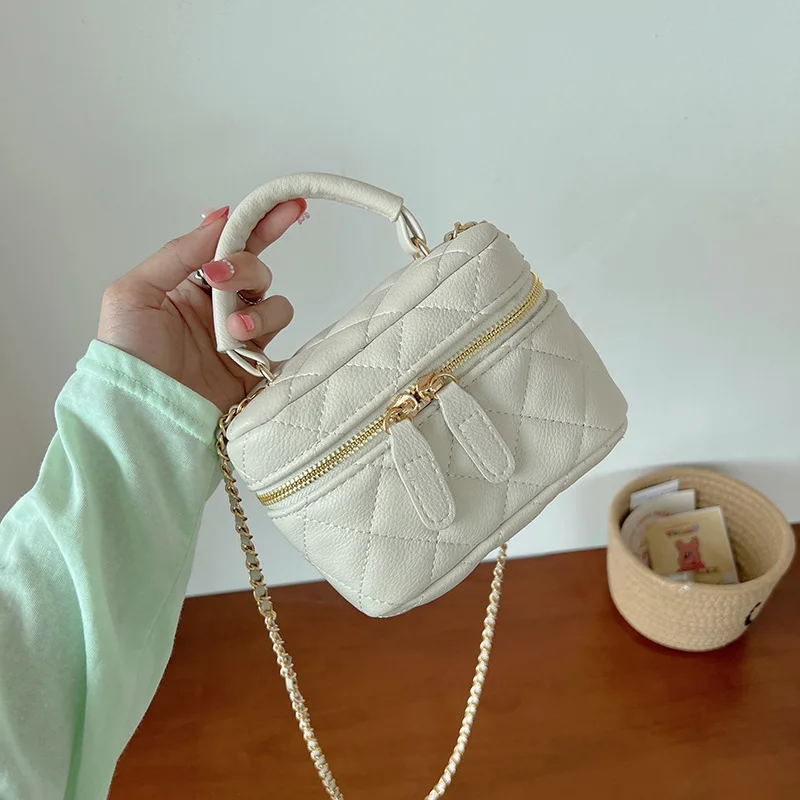 WomenBOX Bag 2022 Chain Fashion Single Shoulder Crossbody Mini Casual  Square Bucket Bags Rhombic Handbag