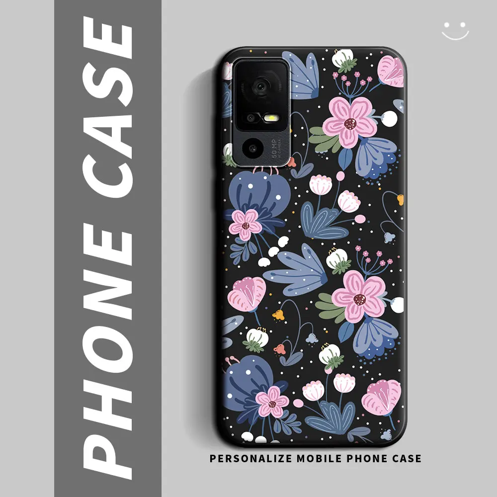 Cartoon Cute Cat Flower Shockproof Silicone Soft Phone Case - Stylish Protective Back Cover