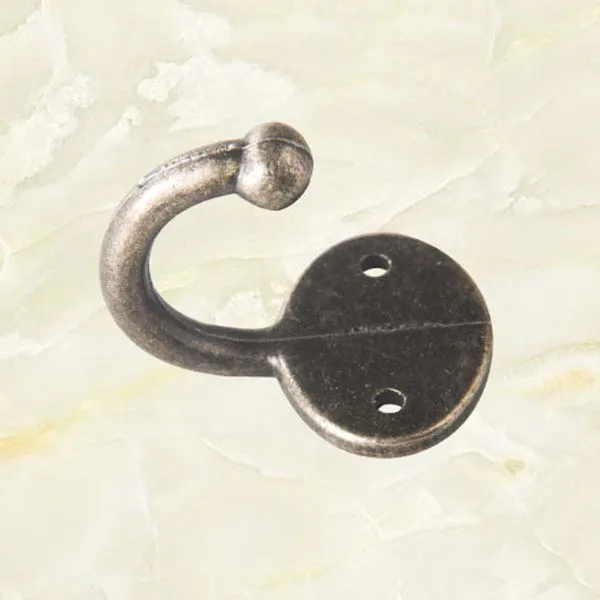 레트로 코트 모자 후크 도어 벽 행거 합금, 35x30mm-청동, 로트 6 개
