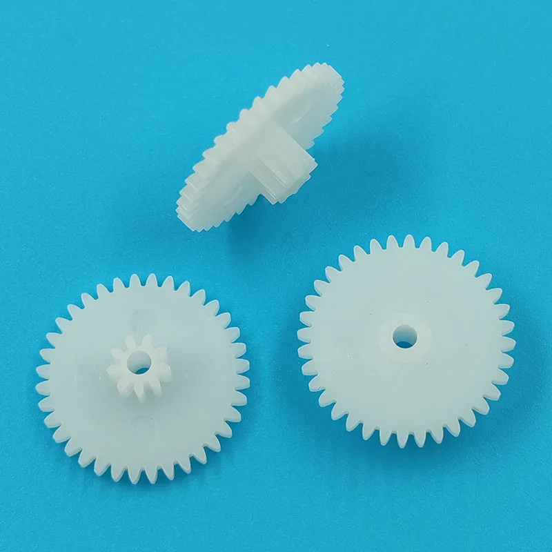 36092B M0.5 Spur Gear OD 19mm 36 Teeth/ 9 Teeth 2.05mm Hole Plastic POM Pinion Wheels DIY Repair Parts 36 + 9t