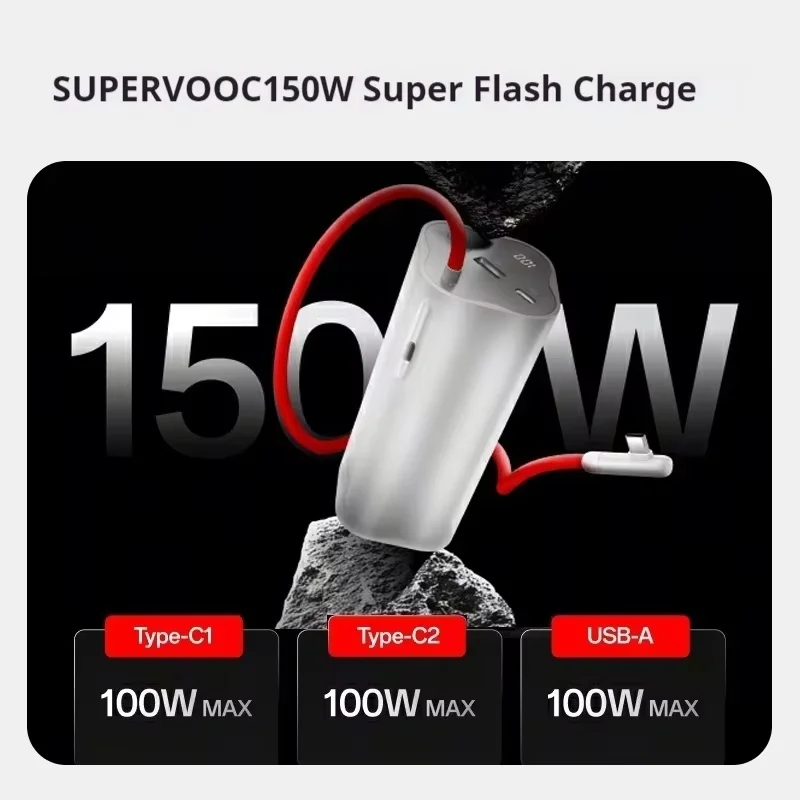 Original OnePlus SUPERVOOC 150W Power Bank 20000mAh High Capacity Built in Cables Power Bank Fast Charging Portable Charger 2