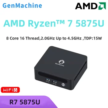 GenMachine AMD Ryzen 7 5875U Windows 11 Ryzen MINI PC DDR4 WIFI6 RTL8852, BT5.2 bricolage ordinateur de jeu ordinateur de jeu Ordenador mini pc 1