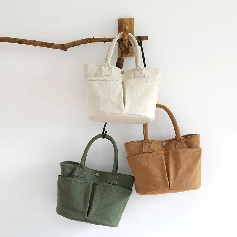 

Women Canvas Solid Color Tote Bag Casual Girl's Brand Designer Messenger Bag Simplicity Ladies High Quality Fashion Hand Bags