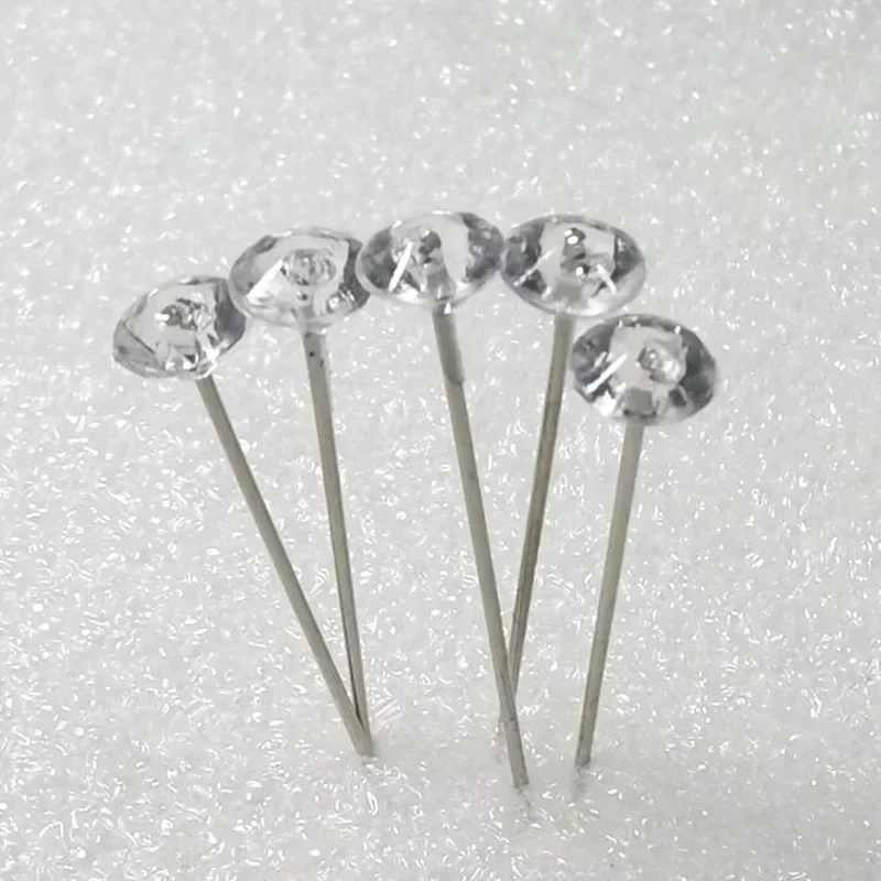 1박스 50/100개 합금 핀 투명 다이아몬드 핀 DIY 웨딩 부케 핀 바느질 바늘 플라스틱 박스 바느질 액세서리