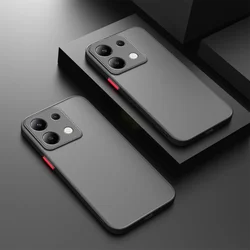 Shockproof Armor Matte Case - Soft TPU Bumper & Clear Hard Cover for POCO C61 (Black)