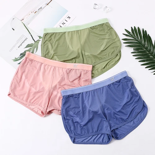섹시한 남성용 화살표 반바지 아이스 실크 속옷, 섹시한 홈 팬티, 팬티, 투명 시원한 통기성 트렁크 6