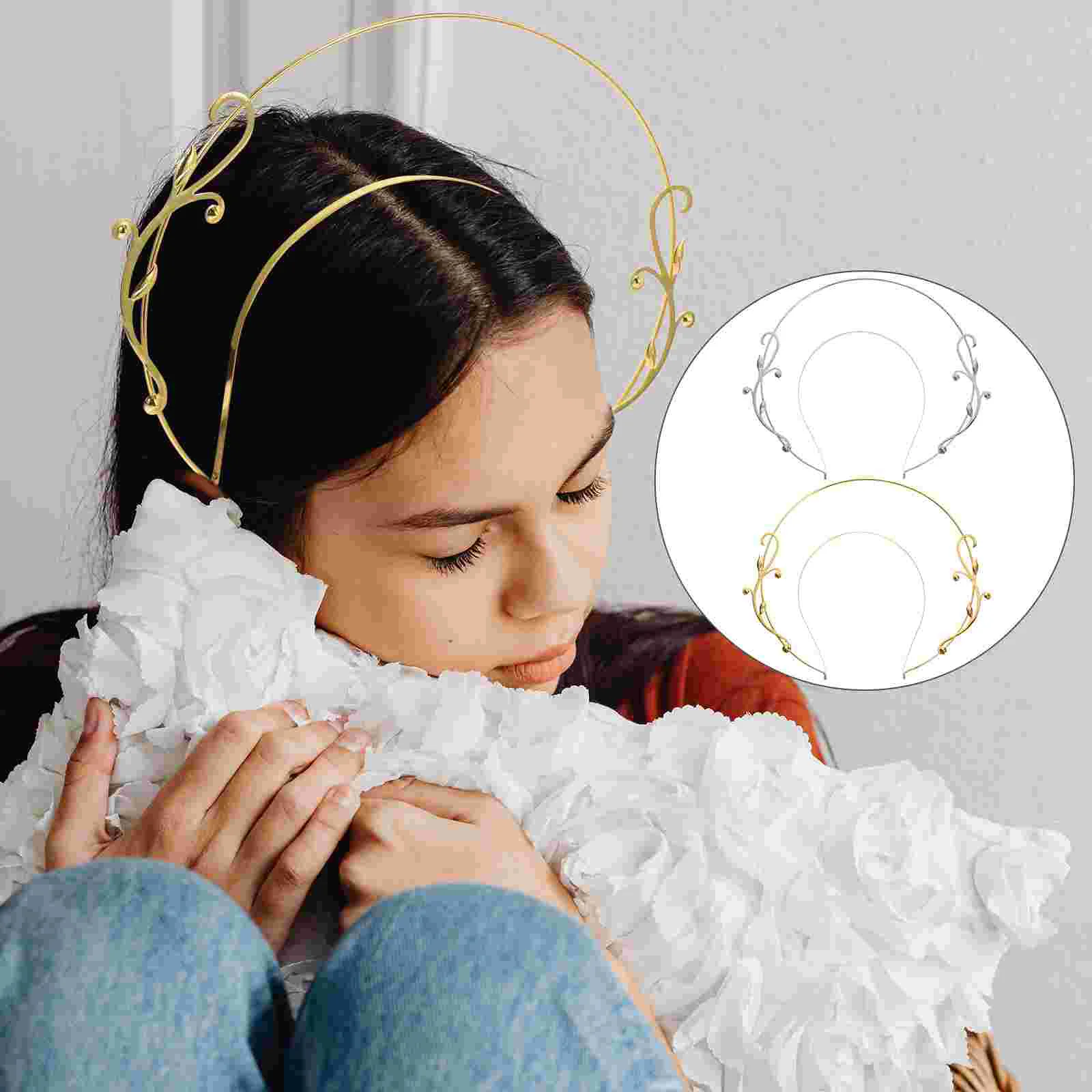 

2 Pcs Fashion Hair Headband Miss Wedding Accessories Zinc Alloy Photoshoot Exquisite Headdresses