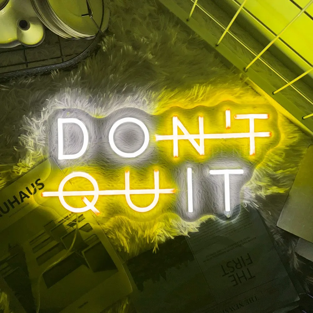 네온 사인 DON'T QUIT DO IT 네온 Led 사인 영감 따옴표 게임 룸 침실 장식 벽 예술 동기 부여 네온 불빛 체육관 교실