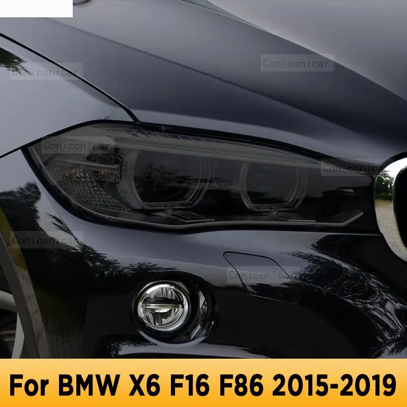 

Car Headlight Tint Anti-Scratch Smoked Black Protective Film Self Healing TPU Stickers For BMW X6 F16 F86 2015-2019 Accessories