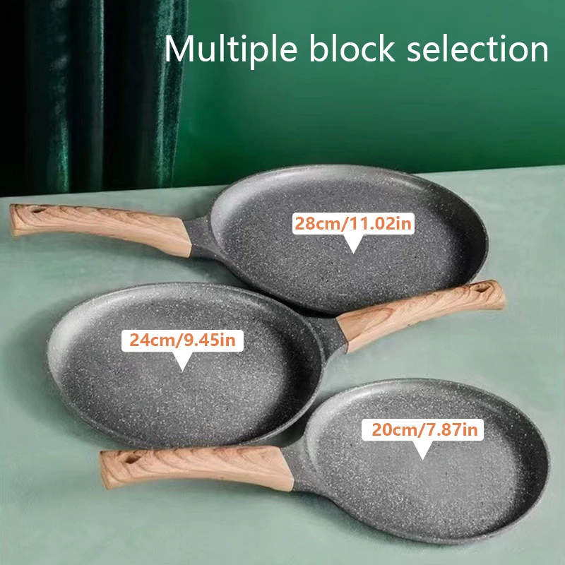 Crepe Pan Pancake Nonstick Frying Pans Wooden Handle Omelet Cooking Breakfast Pizza Steak Fried Cooker Crepe Kitchen Accessories