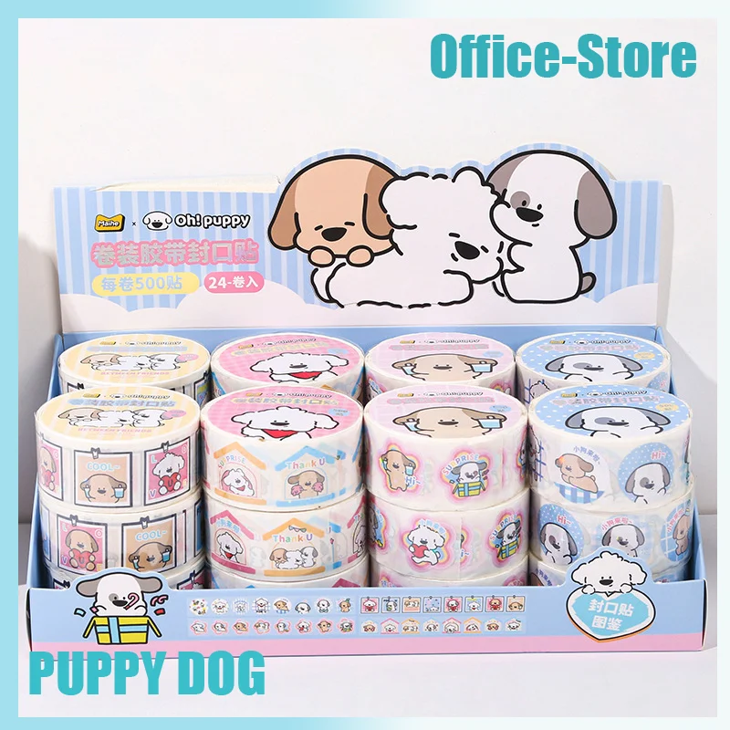 cartoon-puppy-dogs-tape-sealing-stickers-decoracao-de-anime-estacionaria-material-material-escolar-criancas-24pcs